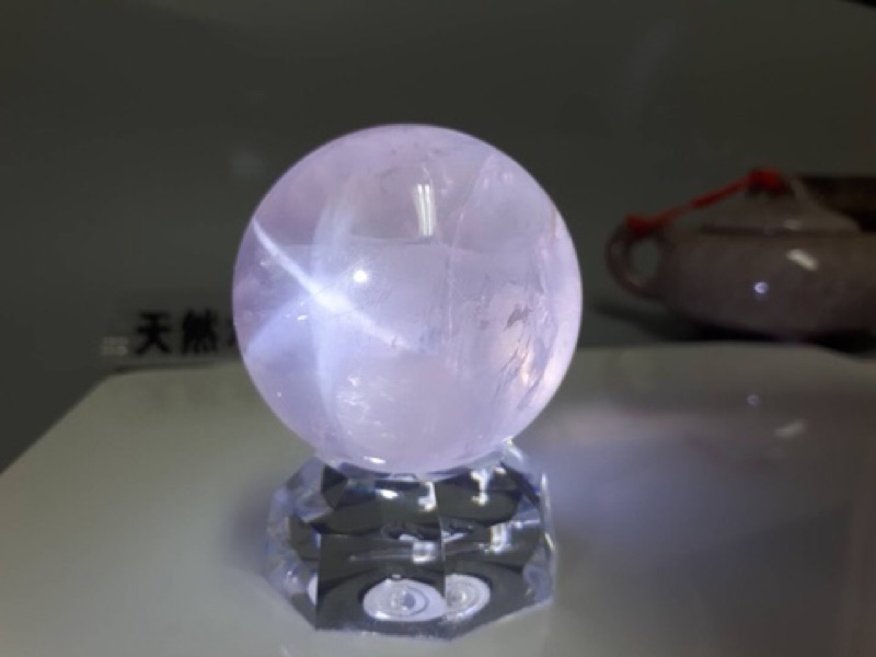 甜蜜水晶 J90106A01 天然清透六芒星粉晶水晶球 粉晶 水晶球 六芒星 能量更強 僅此一顆:圖片 6