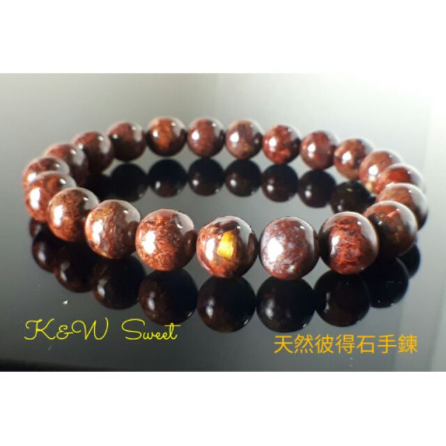 ♡0325A016-2★甜蜜水晶★天然彼得石手鍊 8.8mm 手作手鍊 每顆珠子都是一幅油畫