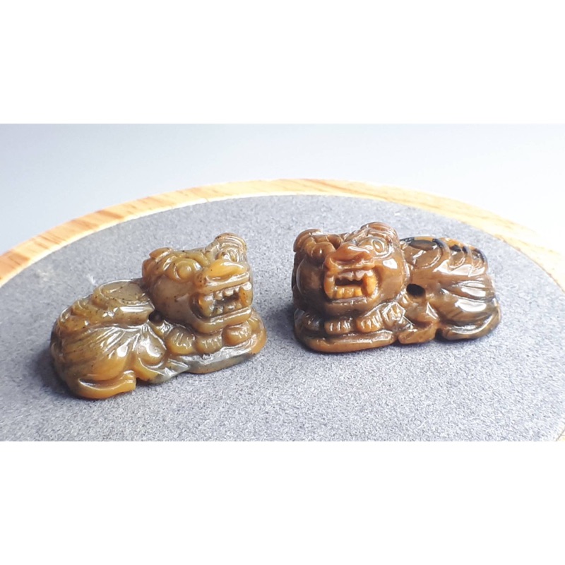 J0527B08-2~3天然阿拉善瑪瑙 貔貅(一對。如圖)吊墜 甜蜜水晶 擺件單一商品收藏快收 售完為止