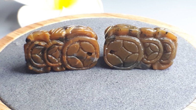 J0527B08-2~3天然阿拉善瑪瑙 貔貅(一對。如圖)吊墜 甜蜜水晶 擺件單一商品收藏快收 售完為止:圖片 8
