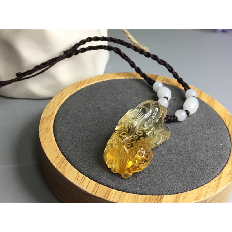 甜蜜水晶 0325A04 天然黃水晶貔貅 商品如圖 貔貅項鍊 擺件 實品拍照 現貨