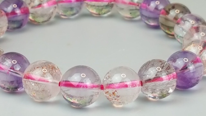 ♡J90407A05-15♡超七能量石☆色彩豐富★甜蜜水晶★天然清透超七多絲多礦9m手鍊☆永久免消磁手鍊 批發價出售現貨:圖片 4