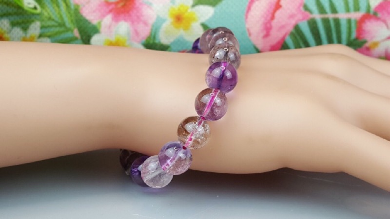 ♡J90407A05-21♡超七能量石☆色彩豐富★甜蜜水晶★天然清透超七多絲多礦10.5m手鍊☆永久免消磁批發價出售現貨:圖片 8