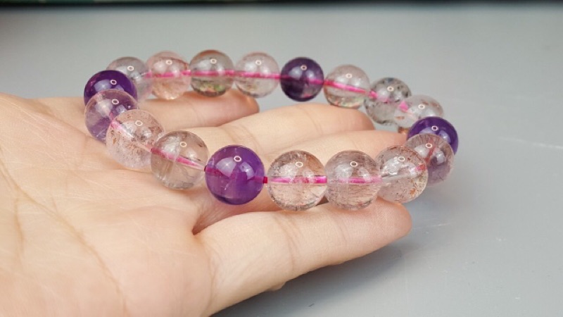 ♡J90407A05-25♡超七能量石☆色彩豐富★甜蜜水晶★天然清透超七多絲多礦11m手鍊☆永久免消磁批發價出售現貨:圖片 7
