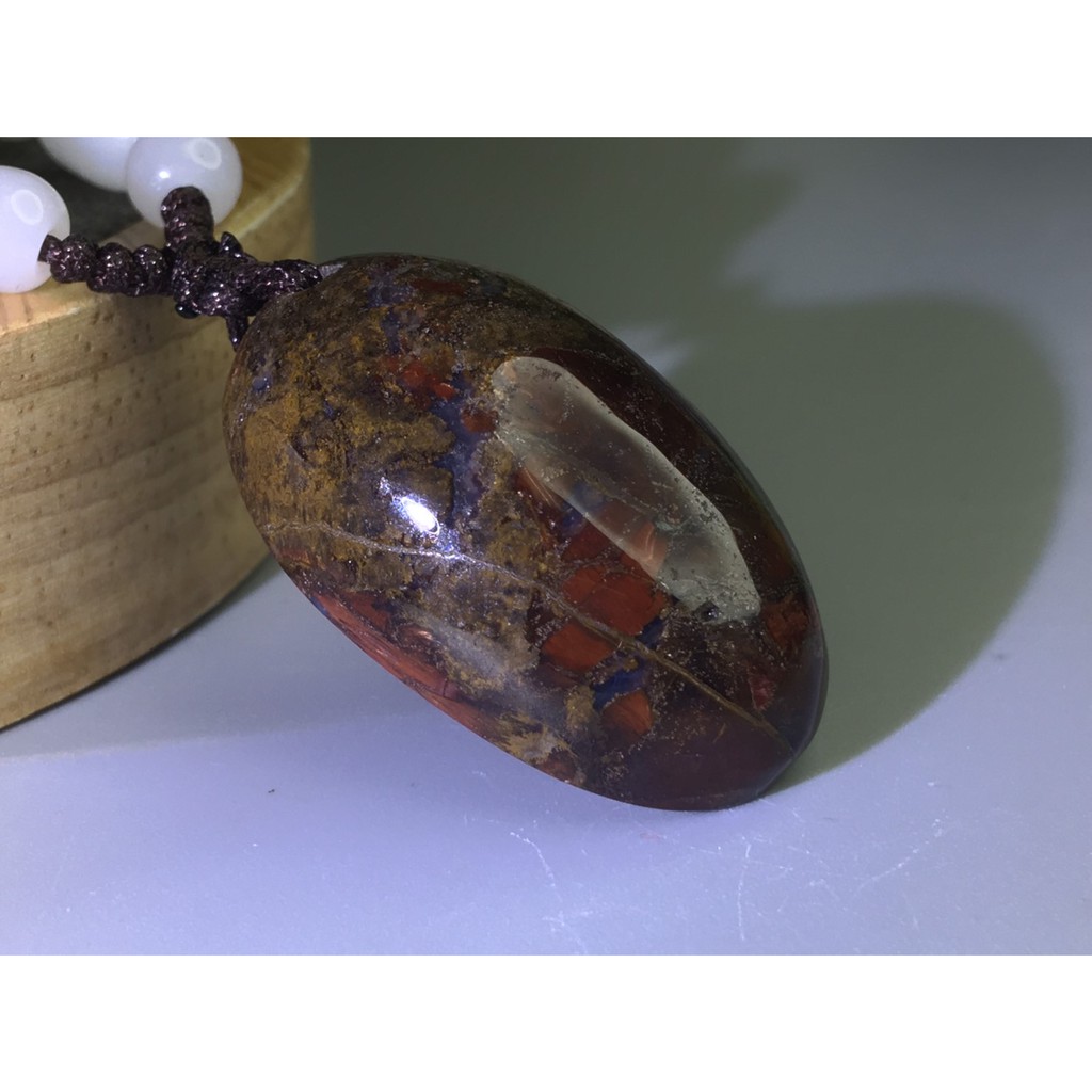 0325A14-4 甜蜜水晶 天然彼得石吊墜 繩鍊 項鍊 收藏如油彩畫作 實品拍照 現貨 一物一拍:圖片 7
