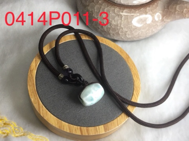 0414P011 三大療癒石之拉利瑪石 甜蜜水晶 天然拉利瑪石桶珠 玉化冰透高檔品:圖片 3
