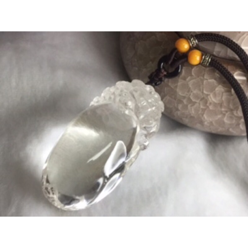 ♡0414P017-18♡★甜蜜水晶★天然白水晶蟾蜍雕墜。極度清透