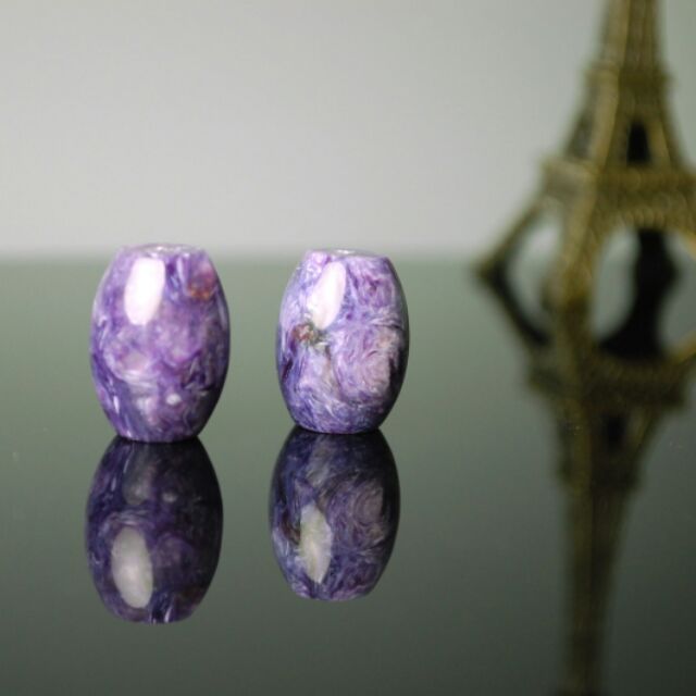 0430A08-1-2三大療癒石之紫龍晶石【甜蜜水晶】天然 紫龍晶 寶石桶珠 增智慧