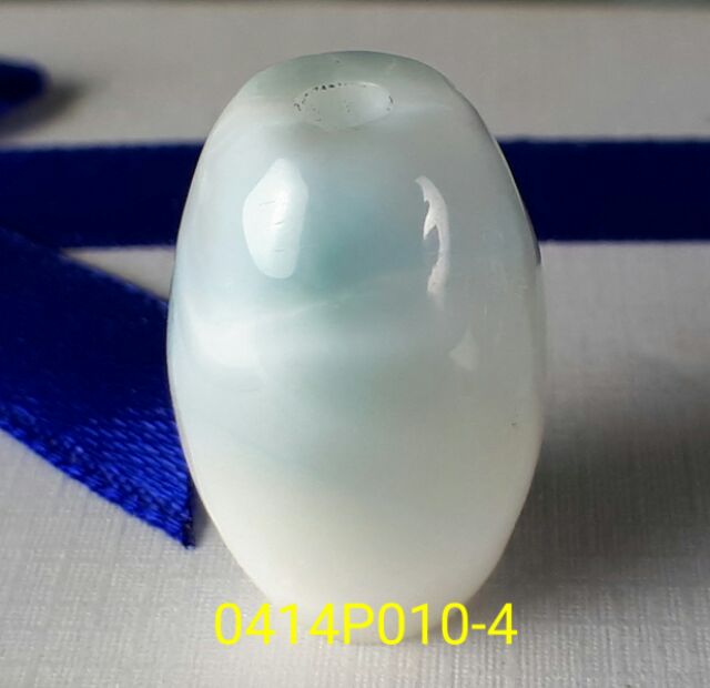 0414P010三大療癒石之 拉利瑪石【甜蜜水晶】海洋天然拉琍瑪石桶珠A冰種 玉化拉利瑪。項鍊:圖片 5