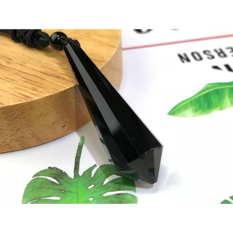 甜蜜水晶生活館 藍砂石 避邪擋煞 天然黒曜石 單尖黒曜石單尖靈擺能量項鍊 藍砂石單尖能量項鍊 大衛星 六芒星 六角星:圖片 5