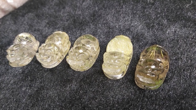 現貨J90913A01-A21甜蜜水晶 天然鈦晶貔貅 多細絲 絲清透亮眼鈦晶 貔貅吊墜 擺件 隨機出貨:圖片 3