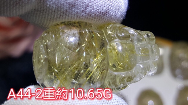 J90913A02-A44甜蜜水晶 天然鈦晶貔貅 多細絲 絲清透亮眼鈦晶 貔貅吊墜 擺件:圖片 4
