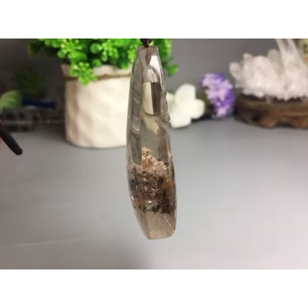 J0324B09-4甜蜜水晶 天然異象水晶 幽靈水晶 激光握件 商品如圖 僅此一件 菩薩幽靈水晶項鍊:圖片 2
