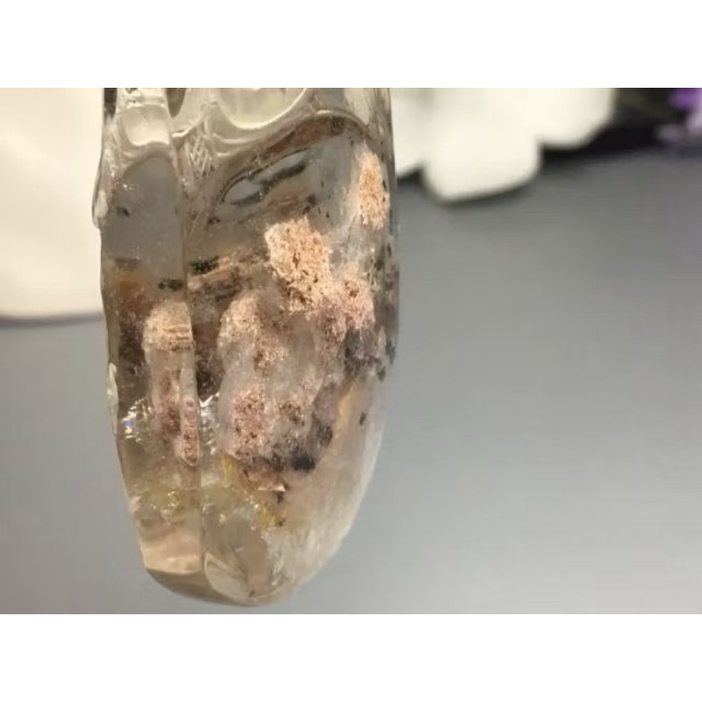 J0324B09-4甜蜜水晶 天然異象水晶 幽靈水晶 激光握件 商品如圖 僅此一件 菩薩幽靈水晶項鍊:圖片 3