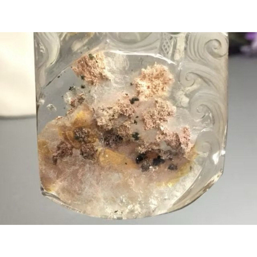 J0324B09-4甜蜜水晶 天然異象水晶 幽靈水晶 激光握件 商品如圖 僅此一件 菩薩幽靈水晶項鍊:圖片 4