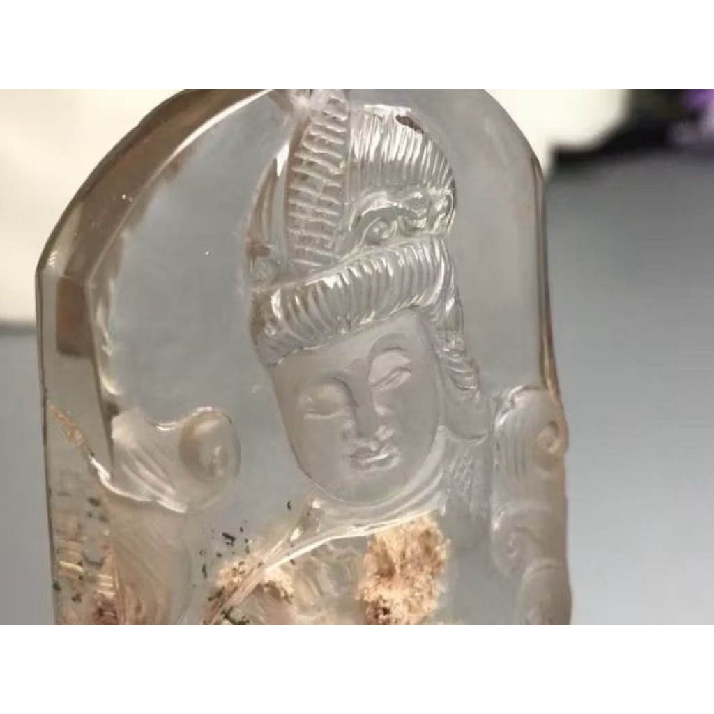 J0324B09-4甜蜜水晶 天然異象水晶 幽靈水晶 激光握件 商品如圖 僅此一件 菩薩幽靈水晶項鍊:圖片 6