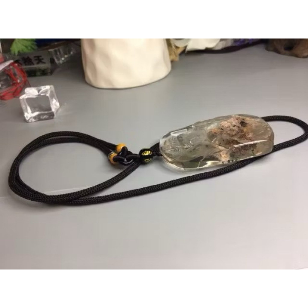 J0324B09-4甜蜜水晶 天然異象水晶 幽靈水晶 激光握件 商品如圖 僅此一件 菩薩幽靈水晶項鍊:圖片 8