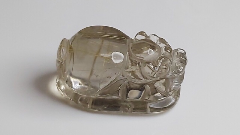 J90913A01-A22甜蜜水晶 天然鈦晶貔貅 多細絲 絲清透亮眼鈦晶 貔貅吊墜 擺件:圖片 3