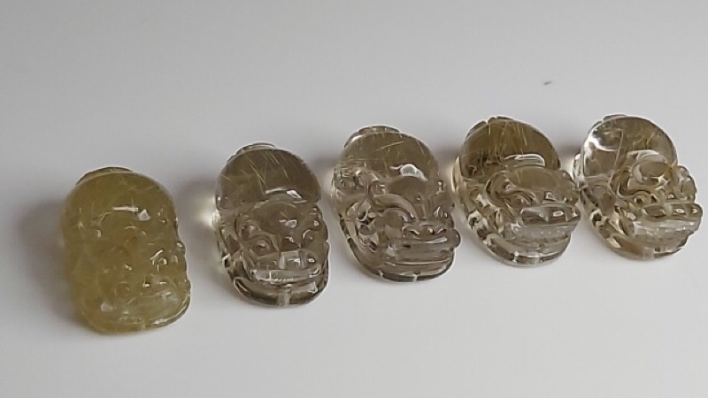 J90913A01-A22甜蜜水晶 天然鈦晶貔貅 多細絲 絲清透亮眼鈦晶 貔貅吊墜 擺件:圖片 7