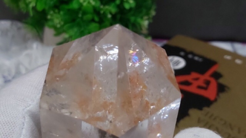 甜蜜水晶 K00101A5-2天然白水晶柱 紅兔毛共生 化解梁煞!寶貝 橫樑、壓樑等風水化煞 極品:圖片 5