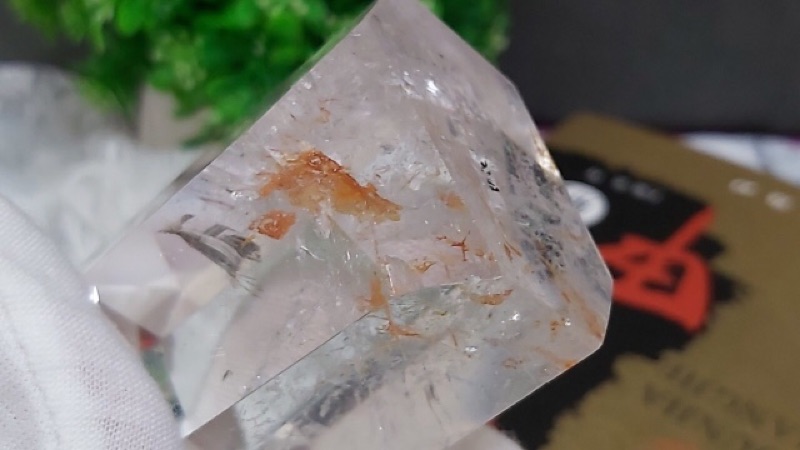 甜蜜水晶 K00101A5-2天然白水晶柱 紅兔毛共生 化解梁煞!寶貝 橫樑、壓樑等風水化煞 極品:圖片 7