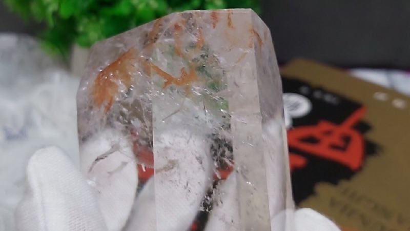 甜蜜水晶 K00101A5-2天然白水晶柱 紅兔毛共生 化解梁煞!寶貝 橫樑、壓樑等風水化煞 極品:圖片 8