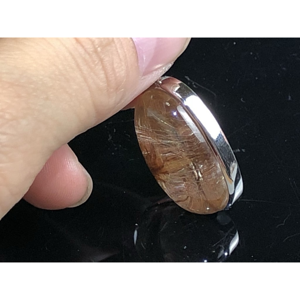 0414P24-11★甜蜜水晶★要發財就看這款能量更強的天然鈦晶多絲寬絲版絲清透亮眼鈦晶925銀框吊墜女款 能量更強:圖片 3