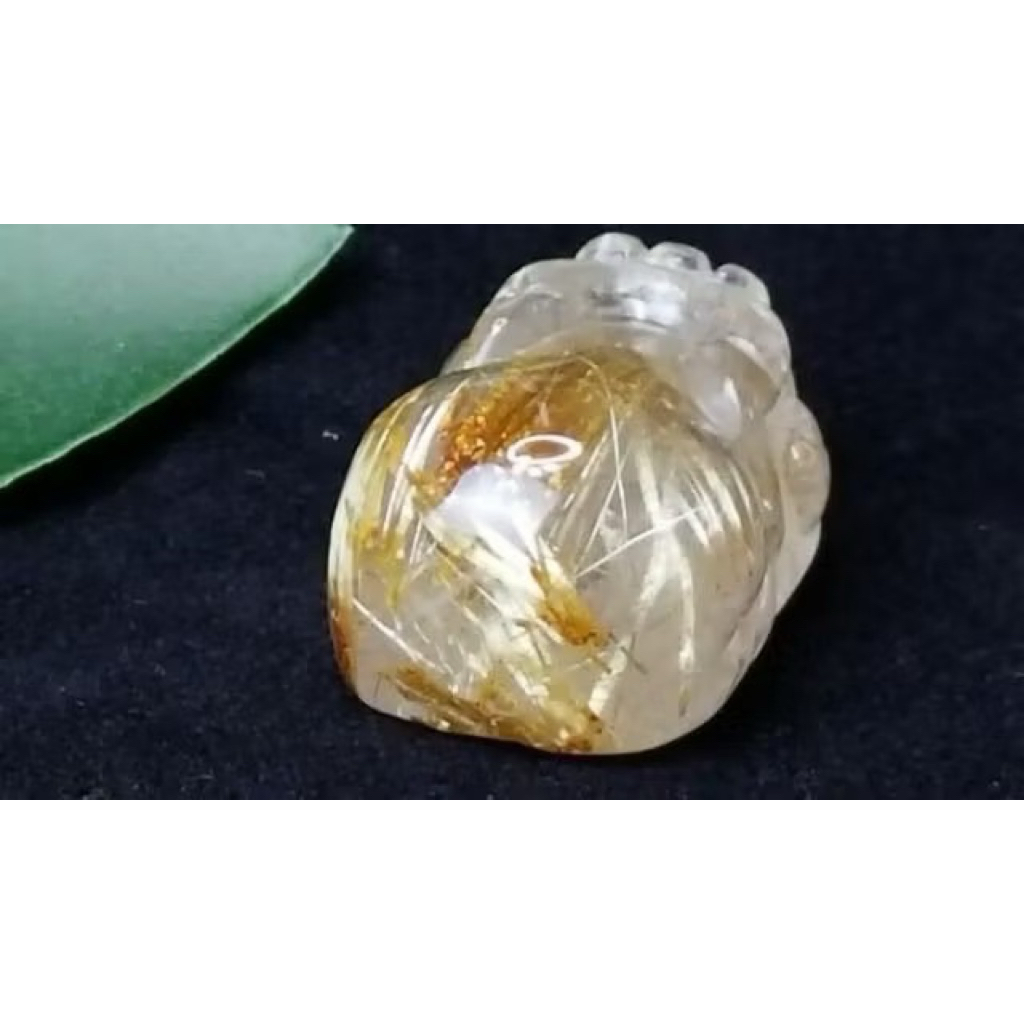 J1103B05-7 甜蜜水晶天然鈦晶貔貅 多絲 寬絲 版絲清透亮眼鈦晶 貔貅吊墜 擺件:圖片 3