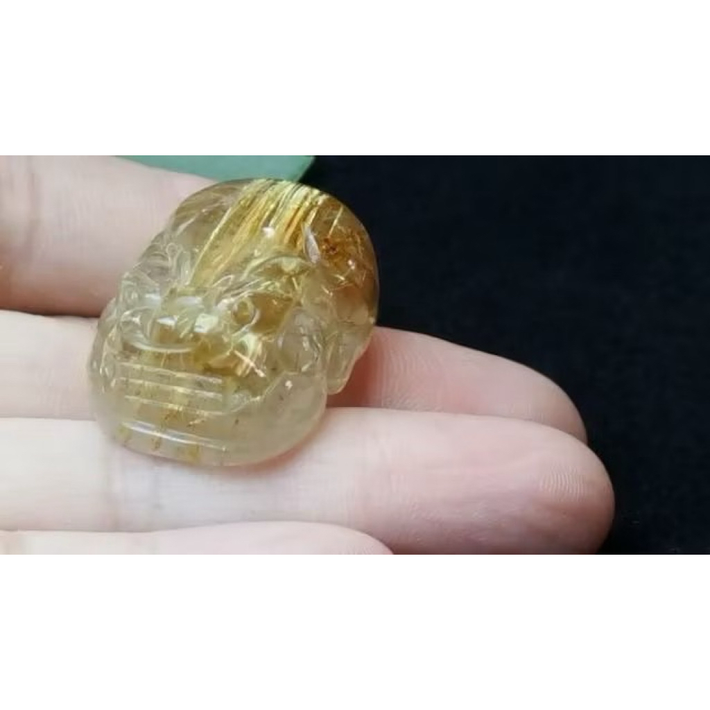 J1103B05-7 甜蜜水晶天然鈦晶貔貅 多絲 寬絲 版絲清透亮眼鈦晶 貔貅吊墜 擺件:圖片 6