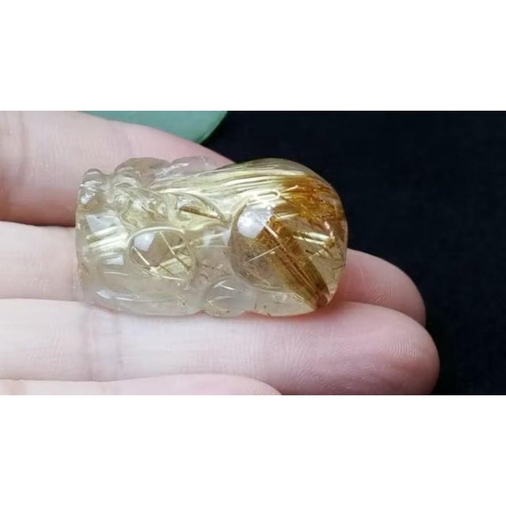 J1103B05-7 甜蜜水晶天然鈦晶貔貅 多絲 寬絲 版絲清透亮眼鈦晶 貔貅吊墜 擺件:圖片 8