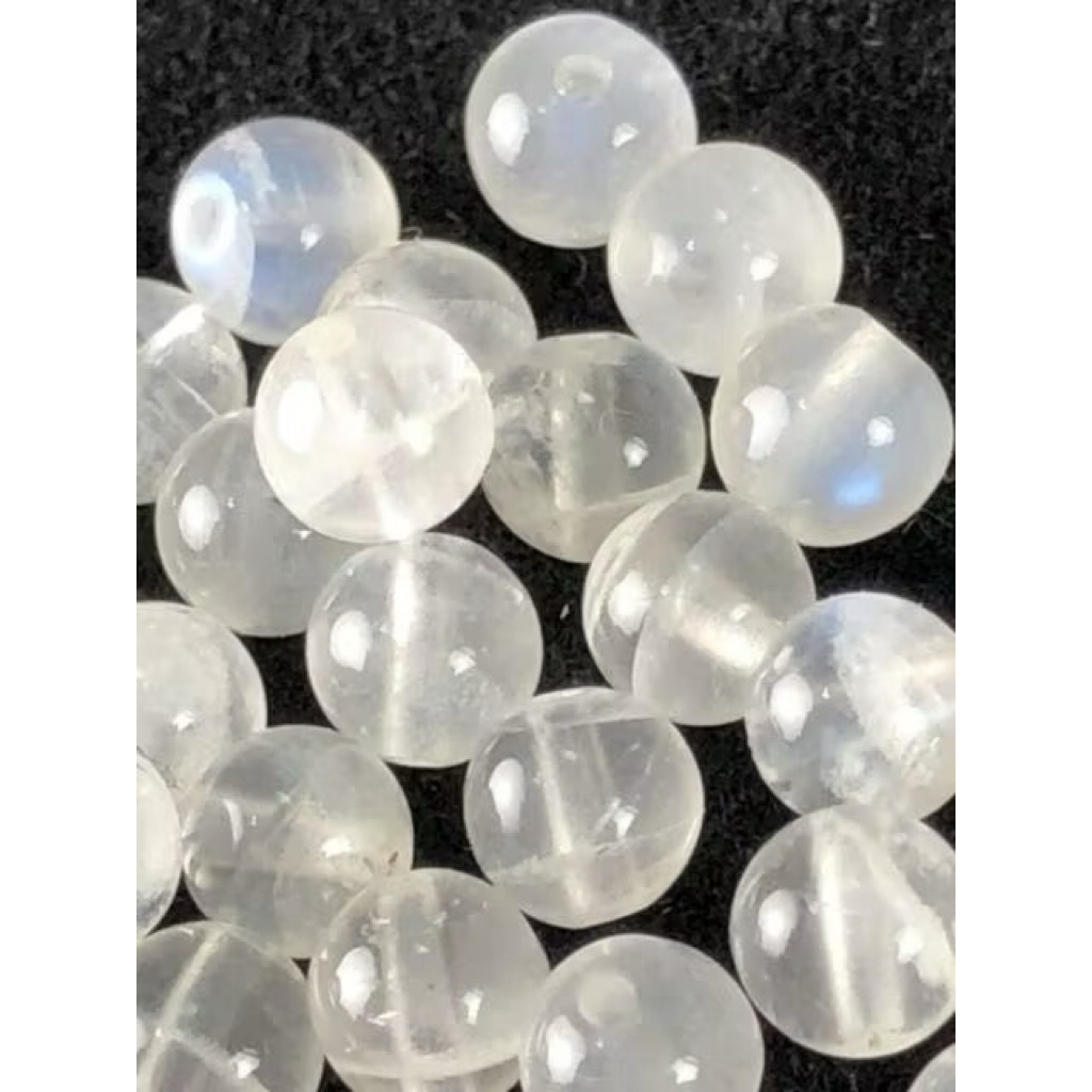 ♡甜蜜水晶♡J0324B01 diy水晶手作材料 月光石 ~天然冰透藍暈月光石4.5~5.5mm散珠:圖片 7
