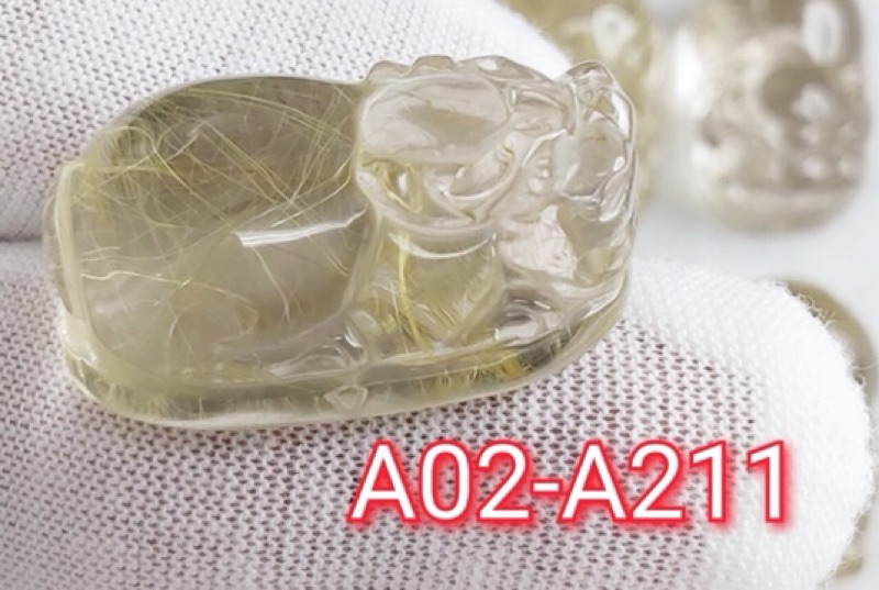 J90913A02-A21 甜蜜水晶 天然鈦晶貔貅 多細絲 絲清透亮眼鈦晶 貔貅吊墜 擺件:圖片 3