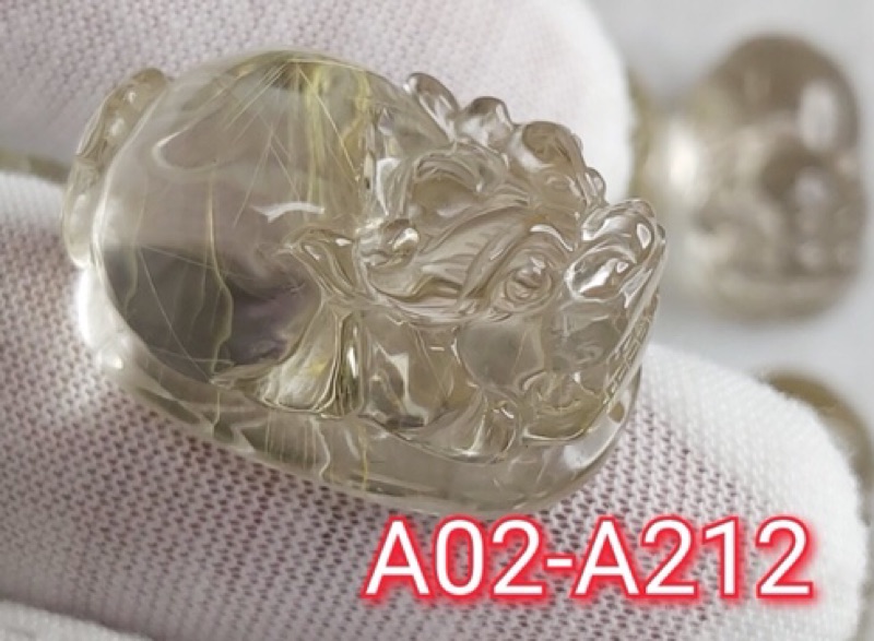 J90913A02-A21 甜蜜水晶 天然鈦晶貔貅 多細絲 絲清透亮眼鈦晶 貔貅吊墜 擺件:圖片 4