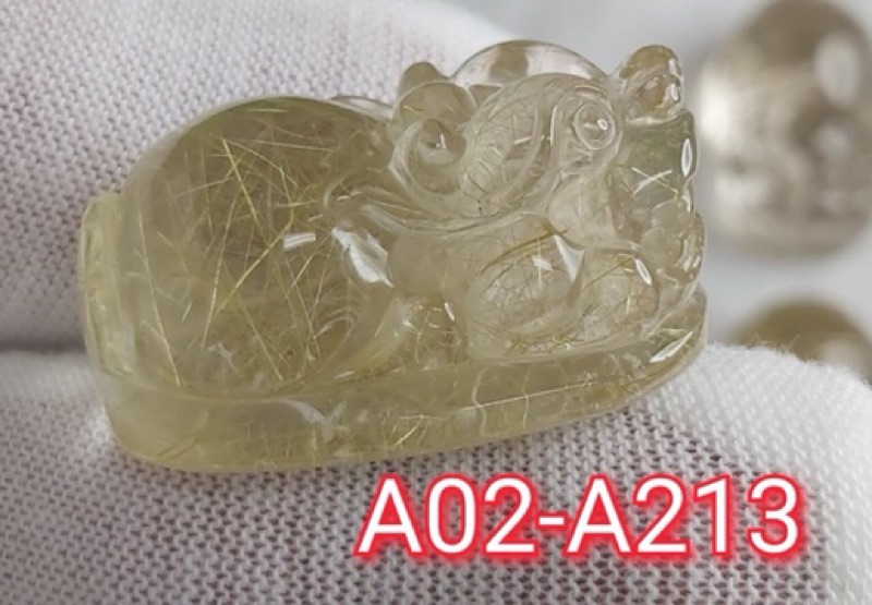 J90913A02-A21 甜蜜水晶 天然鈦晶貔貅 多細絲 絲清透亮眼鈦晶 貔貅吊墜 擺件:圖片 5