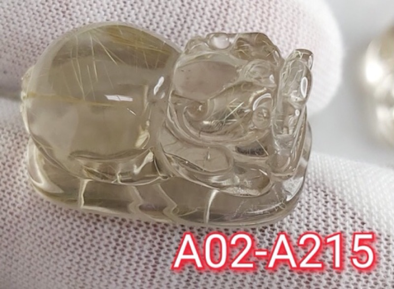 J90913A02-A21 甜蜜水晶 天然鈦晶貔貅 多細絲 絲清透亮眼鈦晶 貔貅吊墜 擺件:圖片 7