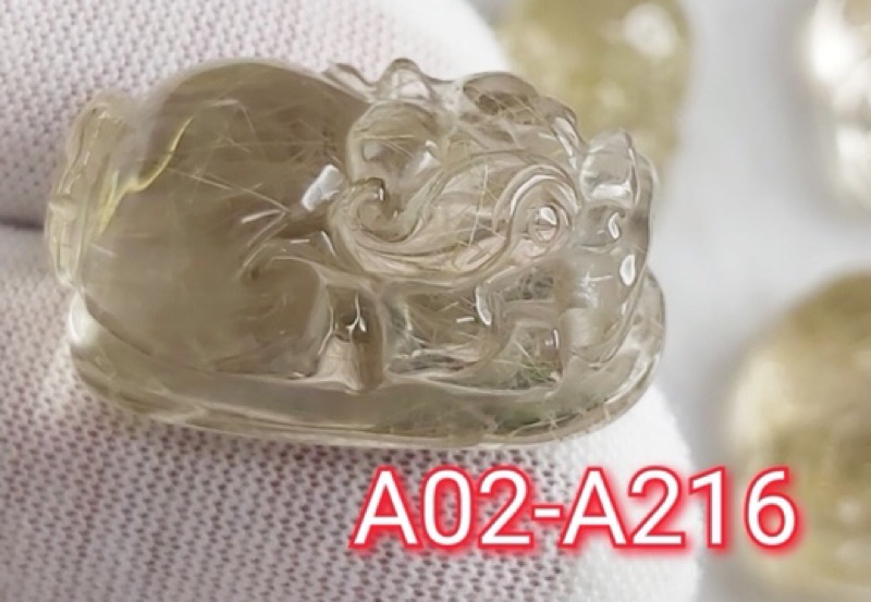 J90913A02-A21 甜蜜水晶 天然鈦晶貔貅 多細絲 絲清透亮眼鈦晶 貔貅吊墜 擺件:圖片 8