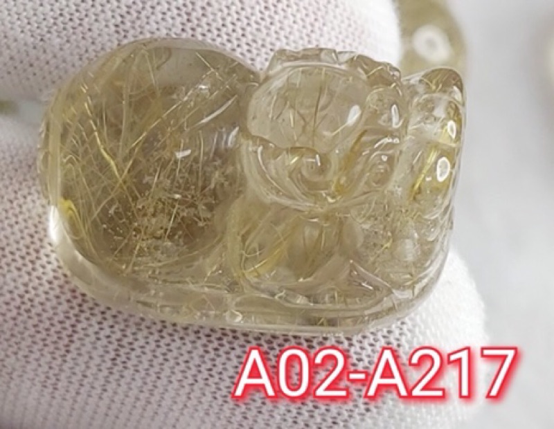 J90913A02-A21 甜蜜水晶 天然鈦晶貔貅 多細絲 絲清透亮眼鈦晶 貔貅吊墜 擺件:圖片 9