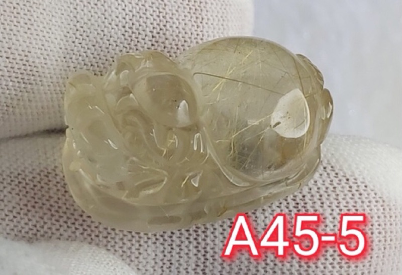J90913A02-A45甜蜜水晶 天然鈦晶貔貅 多細絲 絲清透亮眼鈦晶 貔貅吊墜 擺件:圖片 8
