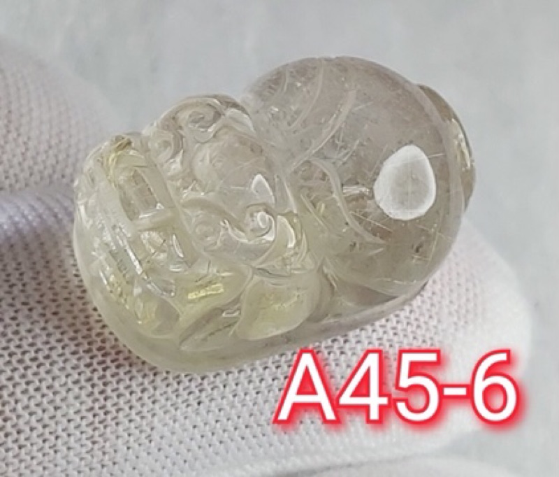 J90913A02-A45甜蜜水晶 天然鈦晶貔貅 多細絲 絲清透亮眼鈦晶 貔貅吊墜 擺件:圖片 9