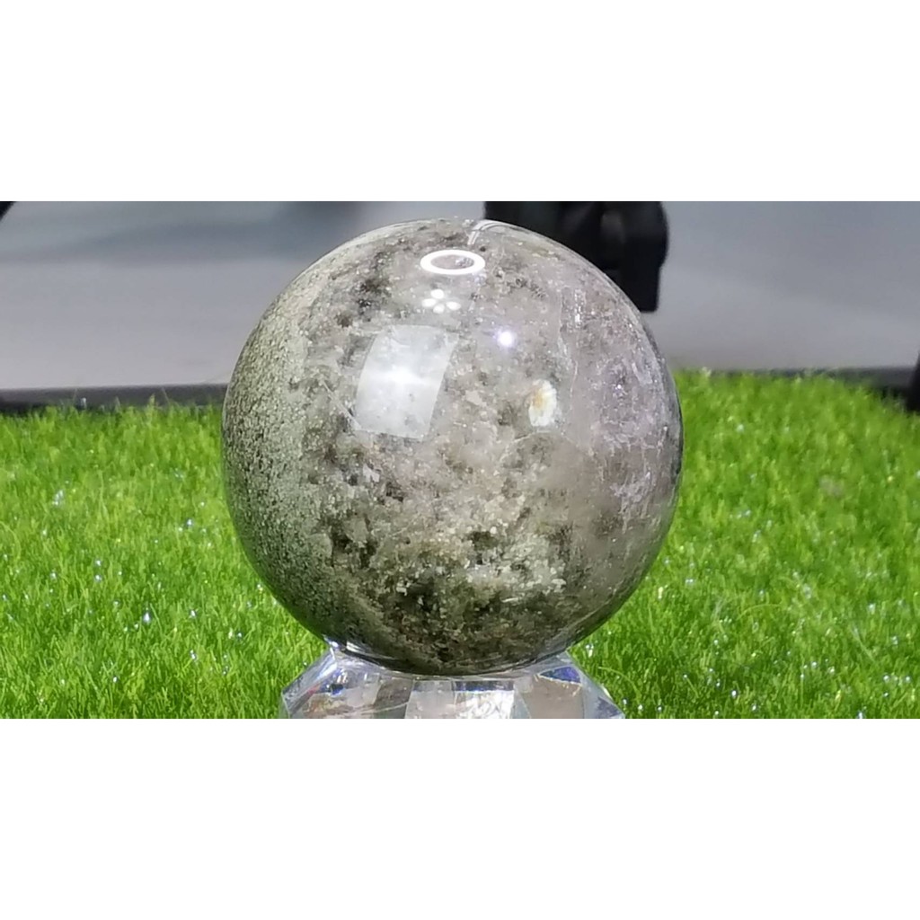 ♡J0219B01-1♢天然綠幽靈寶滿水晶球★甜蜜水晶★ 天然財神綠幽靈♤新春招財聖物♤