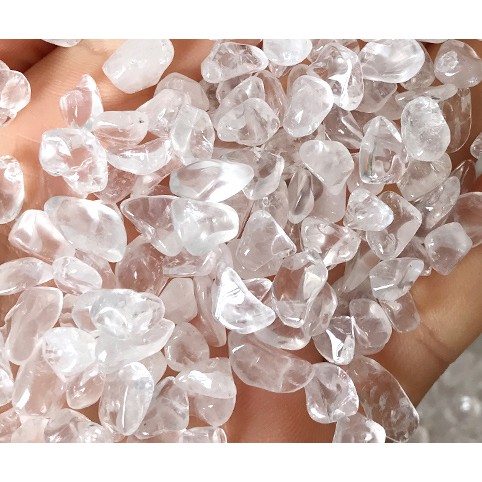 出清商品♥甜蜜水晶♥ 天然五色水晶碎石 水晶消磁石 原礦碎石天然白水晶碎石 水晶手鏈消磁專用 陶瓷小花盆:圖片 5
