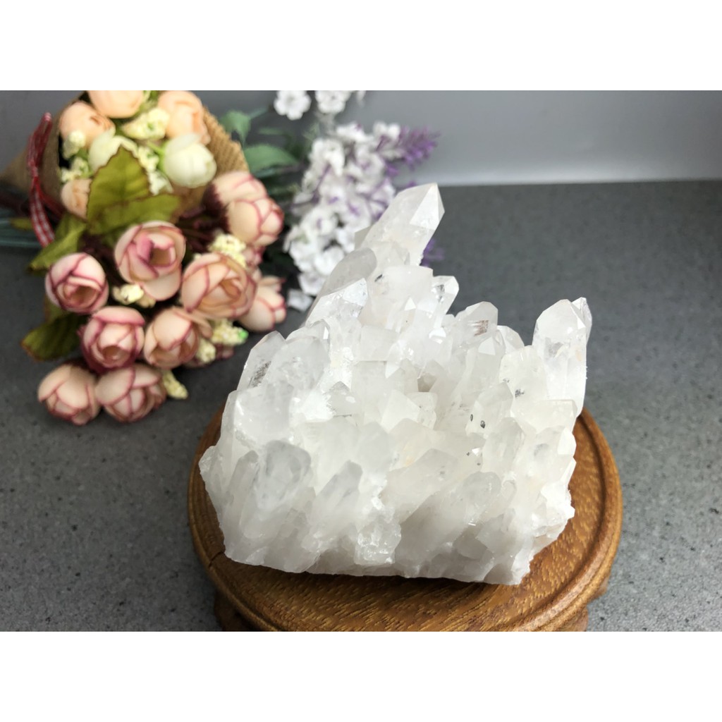 💐甜蜜水晶二館💐J0429B04-60天然白晶簇白水晶簇白皙清透晶透柱白水晶簇水晶消磁淨化充電鎮宅避邪 防輻射:圖片 4