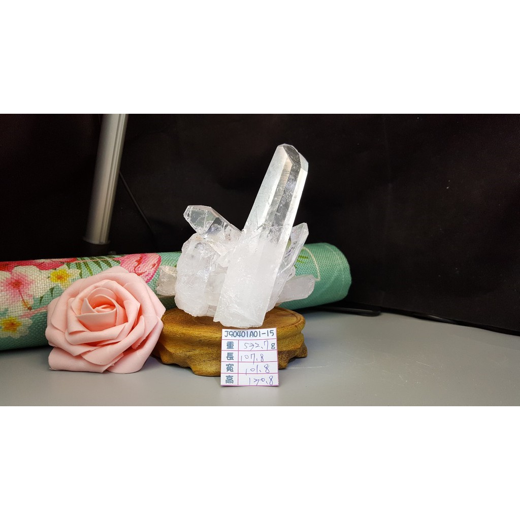 甜蜜水晶二館 J90401A01-15 天然白水晶簇骨幹紫晶共生 白皙清透晶透柱 白水晶簇消磁淨化充電鎮宅避邪 防輻射:圖片 9
