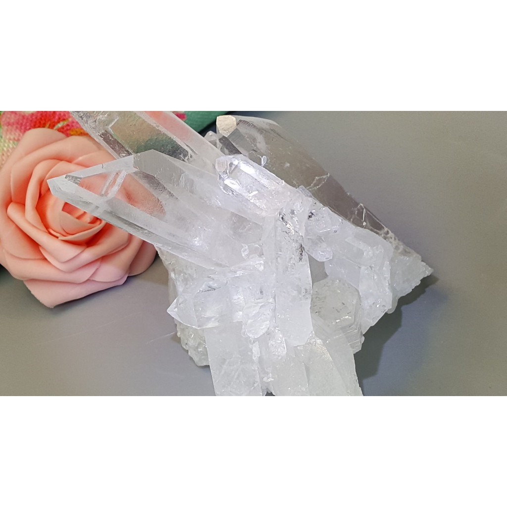 甜蜜水晶二館 J90401A01-14 天然白水晶簇骨幹 白皙清透晶透柱 白水晶簇消磁淨化充電鎮宅避邪 防輻射:圖片 2