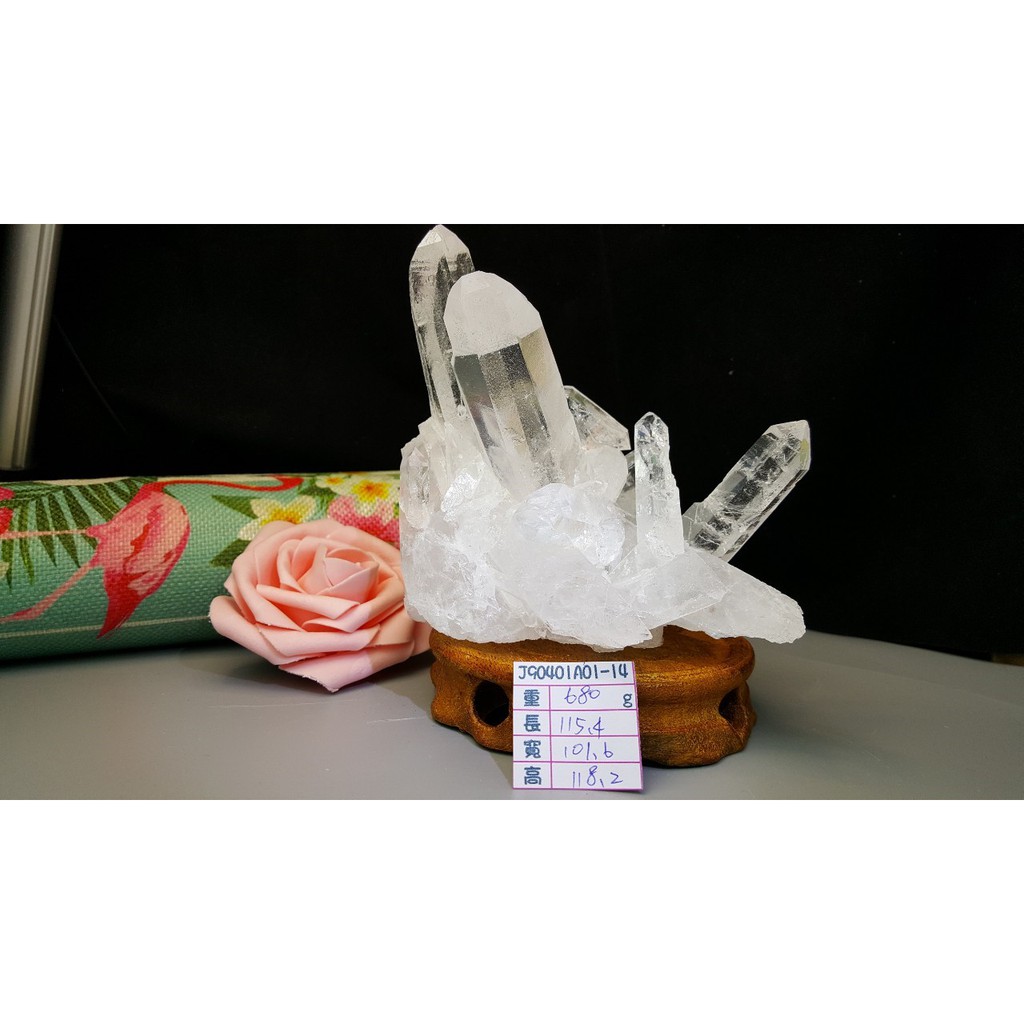 甜蜜水晶二館 J90401A01-14 天然白水晶簇骨幹 白皙清透晶透柱 白水晶簇消磁淨化充電鎮宅避邪 防輻射:圖片 9