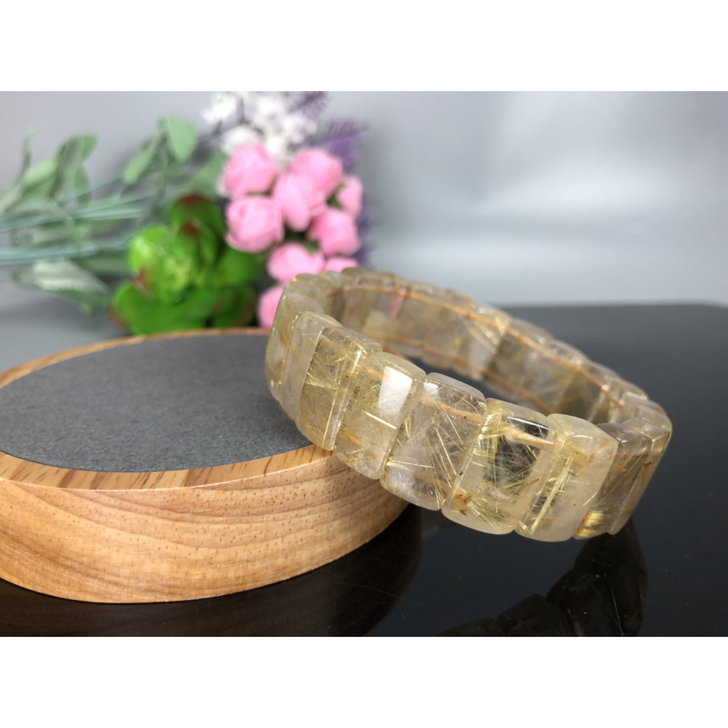 J0406B01-5♡甜蜜水晶二館♡天然鈦晶♀♂多絲寬絲版絲清透亮眼鈦晶手排細款男女版手鍊 能量更強