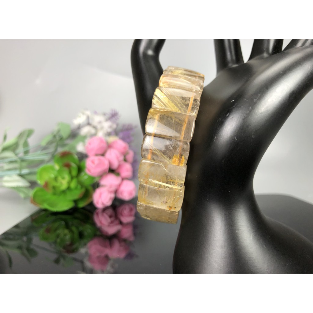 J0406B01-5♡甜蜜水晶二館♡天然鈦晶♀♂多絲寬絲版絲清透亮眼鈦晶手排細款男女版手鍊 能量更強:圖片 3