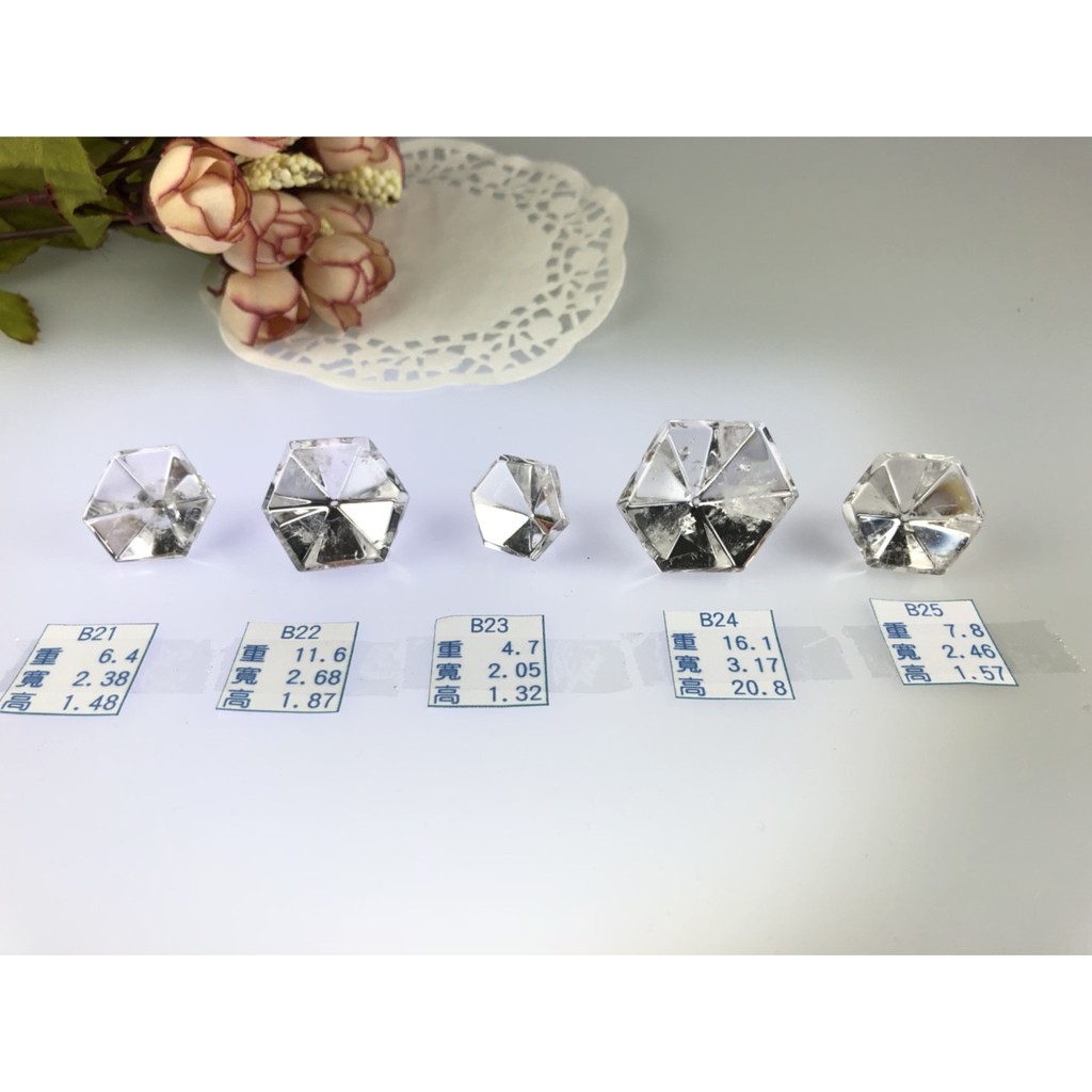 新貨入替。J0706B01-B21~B30 ♡甜蜜水晶二館♡天然清透白水晶金字塔型錐體白水晶數量有限售完止