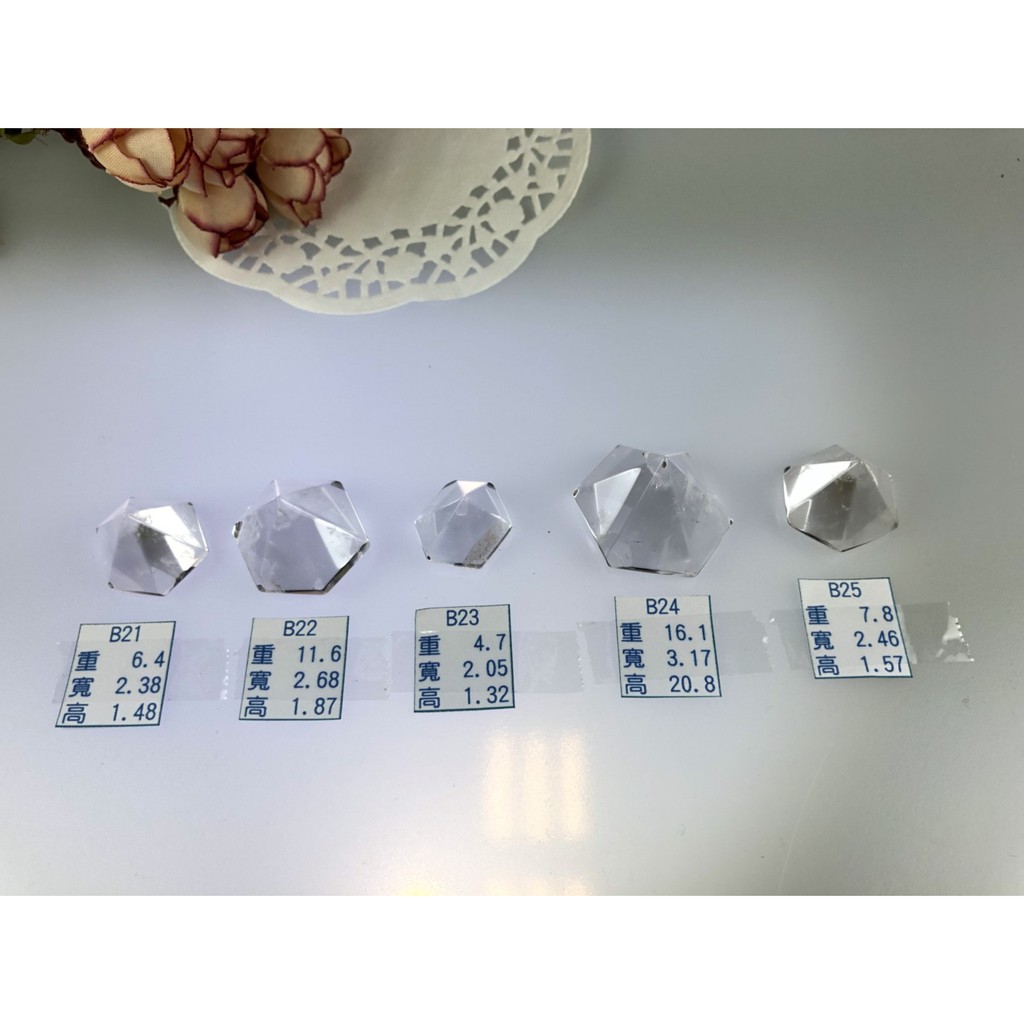新貨入替。J0706B01-B21~B30 ♡甜蜜水晶二館♡天然清透白水晶金字塔型錐體白水晶數量有限售完止:圖片 3