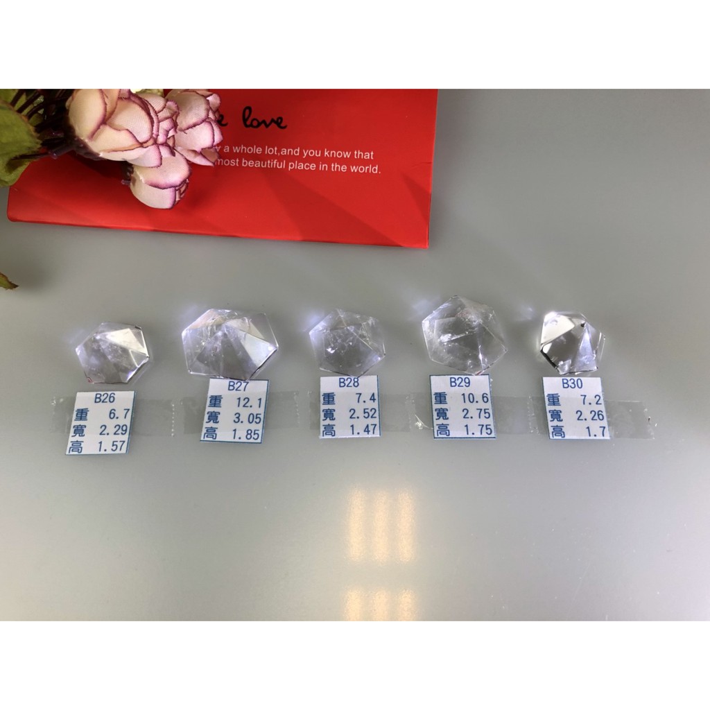 新貨入替。J0706B01-B21~B30 ♡甜蜜水晶二館♡天然清透白水晶金字塔型錐體白水晶數量有限售完止:圖片 5